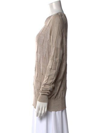 Alan Bilzerian Silk Plaid Print Sweater