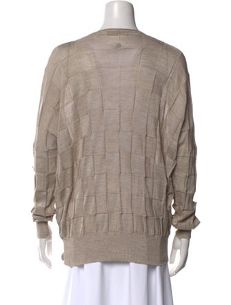 Alan Bilzerian Silk Plaid Print Sweater