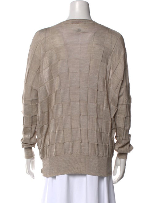 Alan Bilzerian Silk Plaid Print Sweater