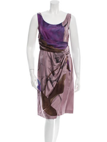 Alberta Ferretti Printed Silk Dress