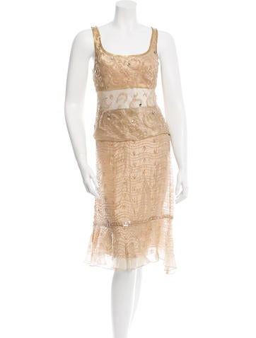 Alberta Ferretti Embellished Skirt Set