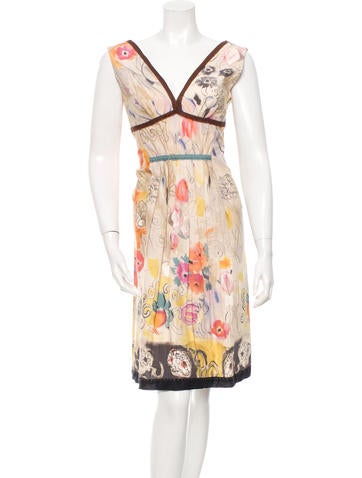 Alberta Ferretti Printed Knee-Length Dress