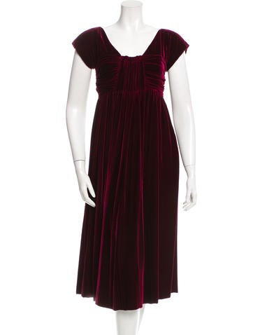 Alberta Ferretti Velvet Midi Dress w/ Tags