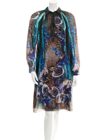 Alberta Ferretti Printed Silk Dress