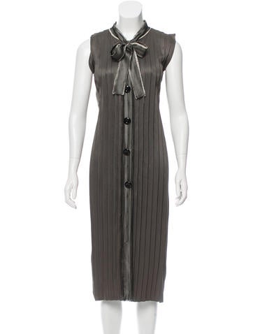 Alberta Ferretti Silk Pleated Dress