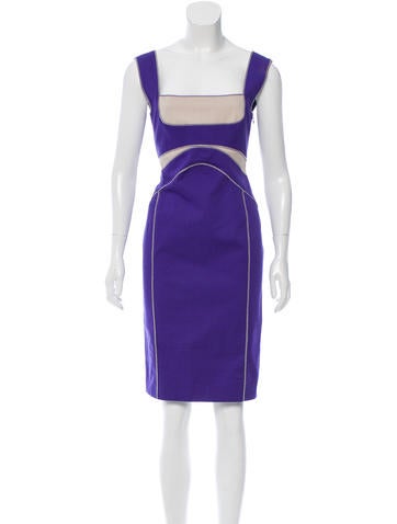 Alberta Ferretti Colorblock Sleeveless Dress