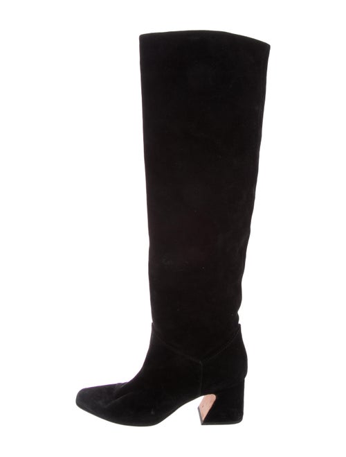 Alberta Ferretti Suede Over-the-Knee Boots Black