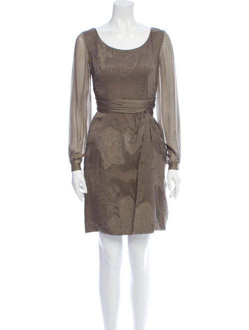 Alberta Ferretti Silk Mini Dress Green