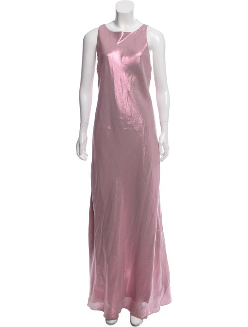 Alberta Ferretti Silk Metallic Dress Metallic