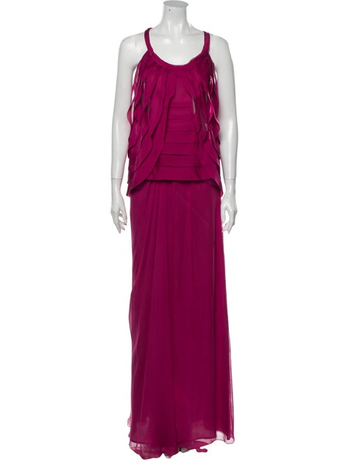 Alberta Ferretti Silk Skirt Set Pink