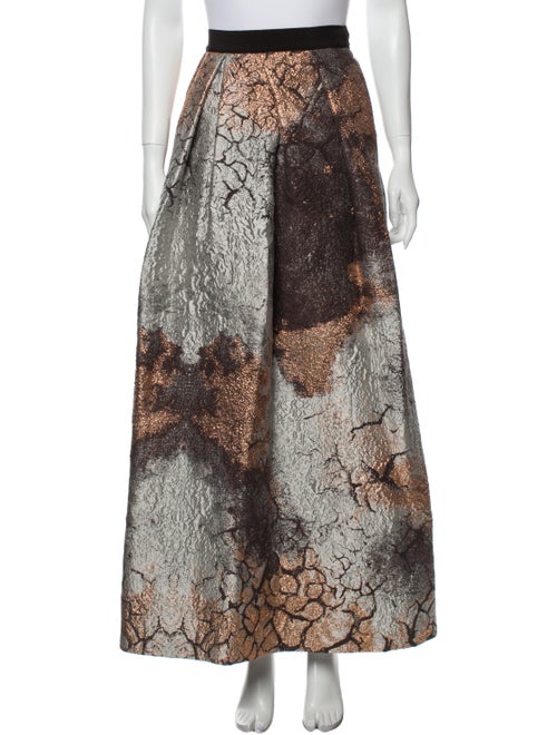 Alberta Ferretti Printed Long Skirt w/ Tags Brown