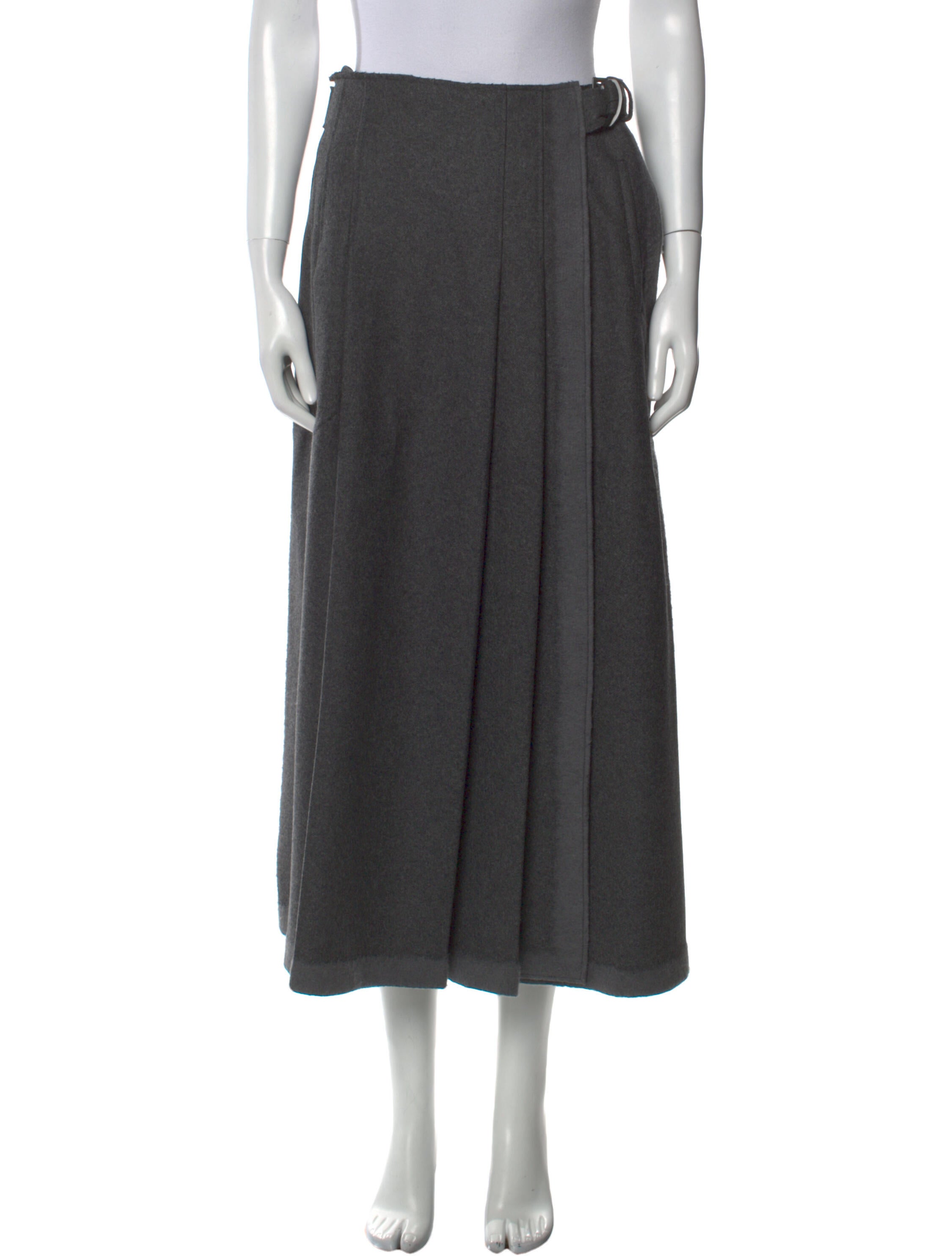 スカート A FERRETTI a Ferretti Virgin Wool Midi Skirt Alberta Ferretti Virgin Wool Midi Length Skirt - Grey Skirts