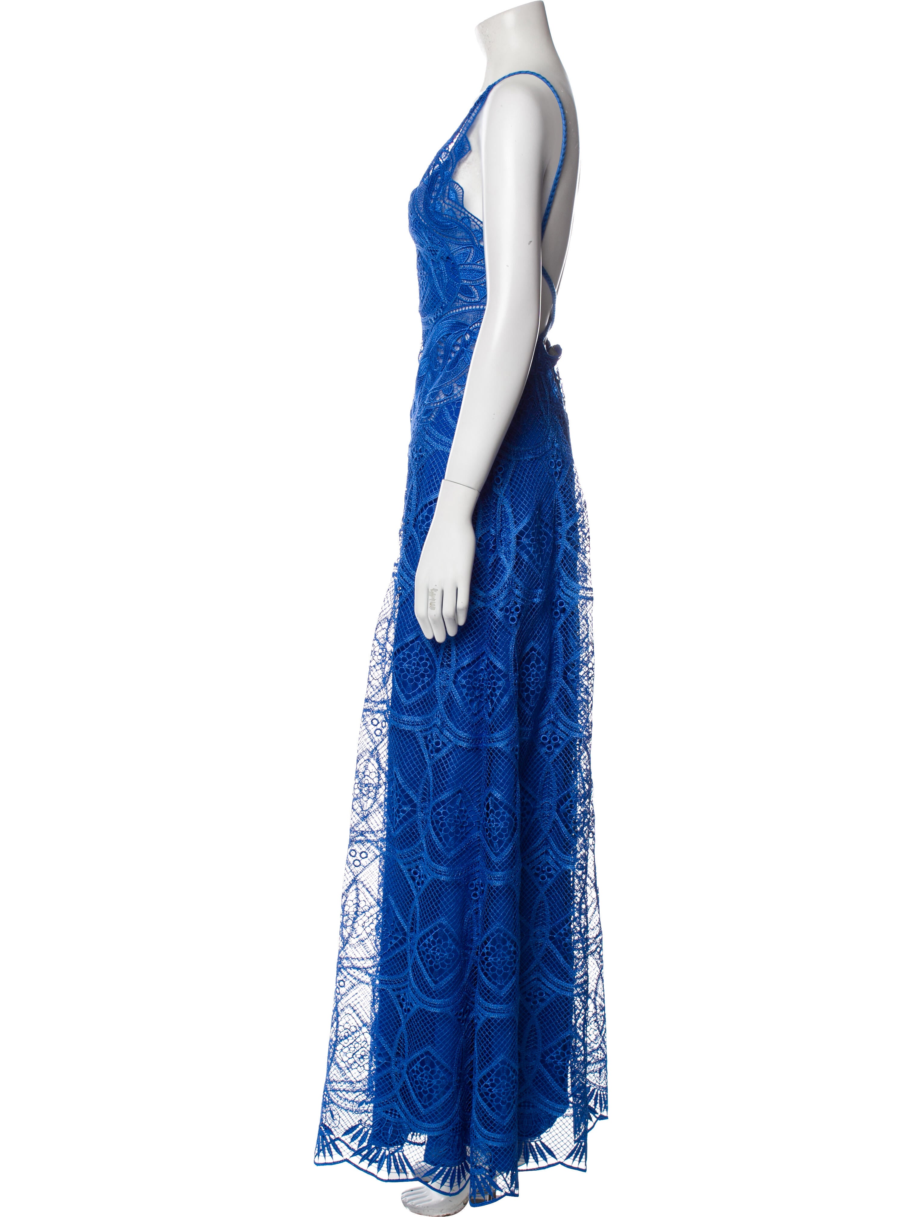 Alberta Ferretti Lace Pattern Long Dress - Blue Dresses, Clothing -  ALB42883 | The RealReal