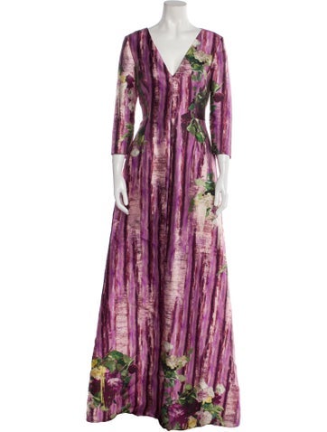 Alberta Ferretti Dresses Printed Long Dress Us4, It40 | S