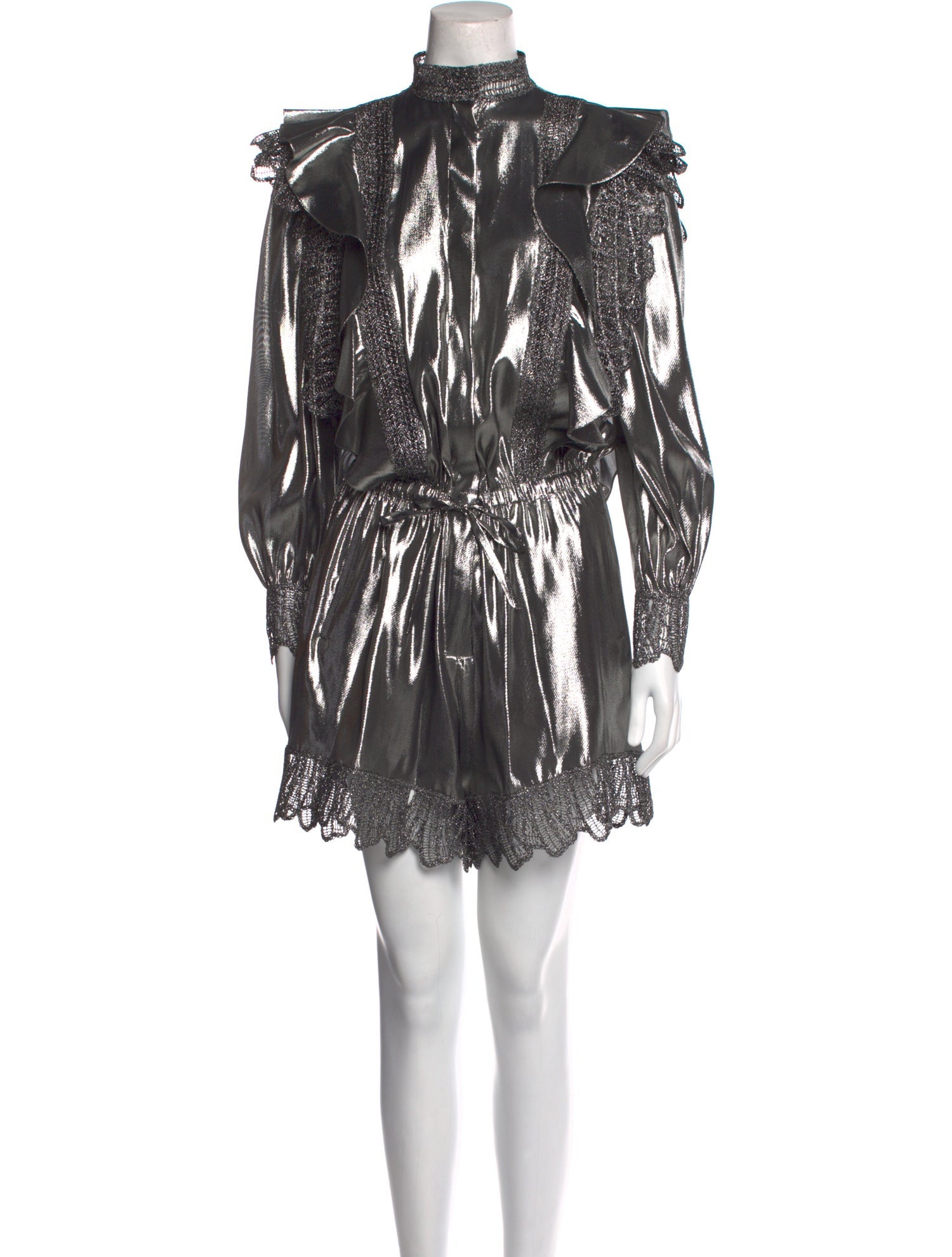 Alberta Ferretti Silk Turtleneck Romper w/ Tags