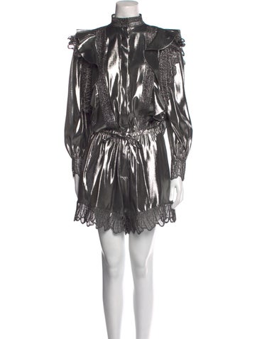 Alberta Ferretti Jumpsuits and Rompers Silk Turtleneck Romper Us6, It42 | M