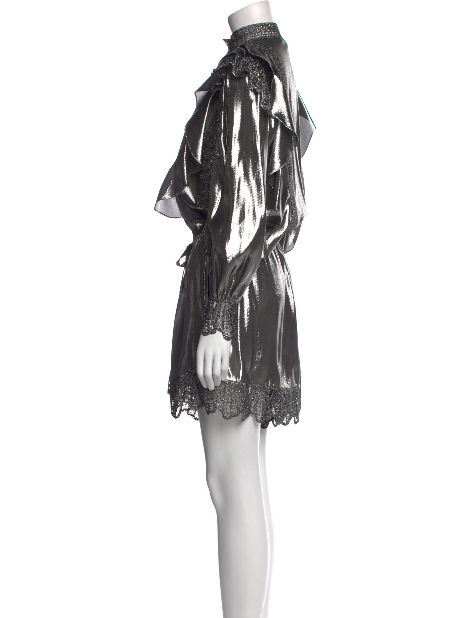 Alberta Ferretti Silk Turtleneck Romper w/ Tags