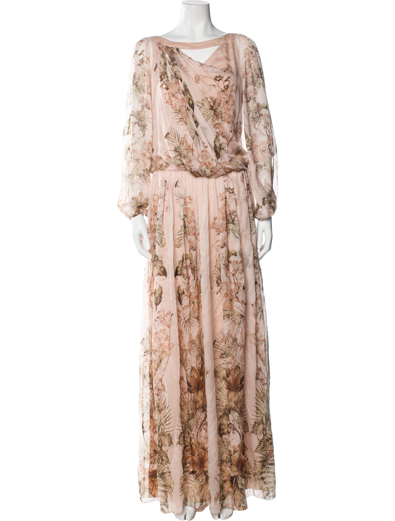 Alberta Ferretti Floral Print Long Dress
