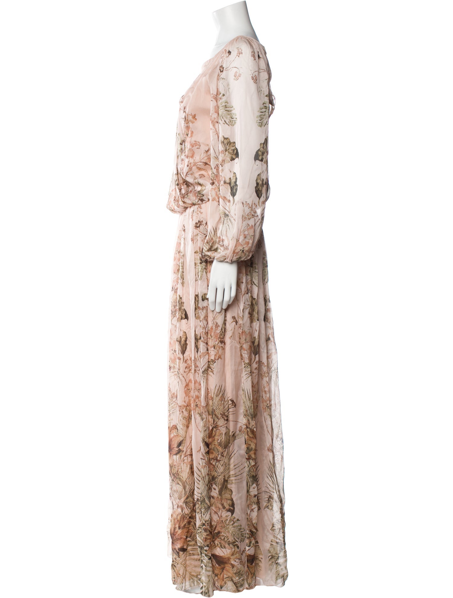 Alberta Ferretti Floral Print Long Dress