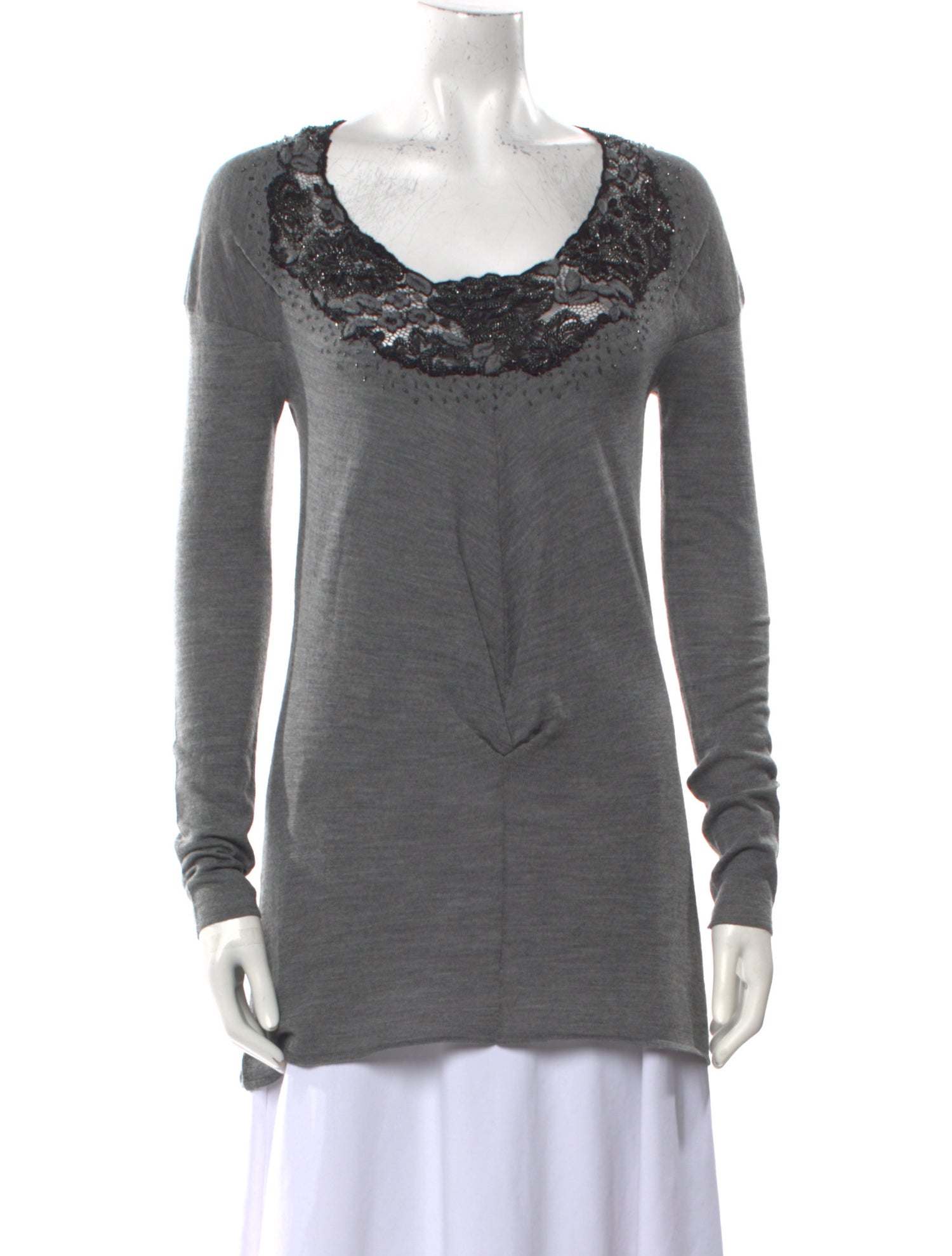 Alberta Ferretti Virgin Wool Crew Neck Sweater