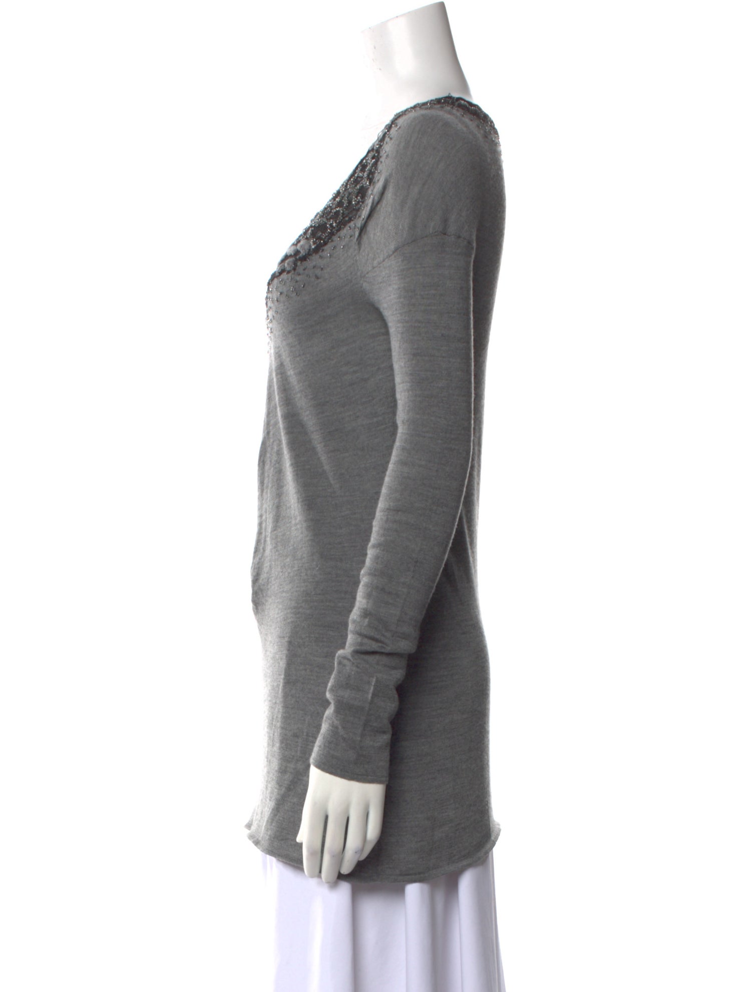 Alberta Ferretti Virgin Wool Crew Neck Sweater