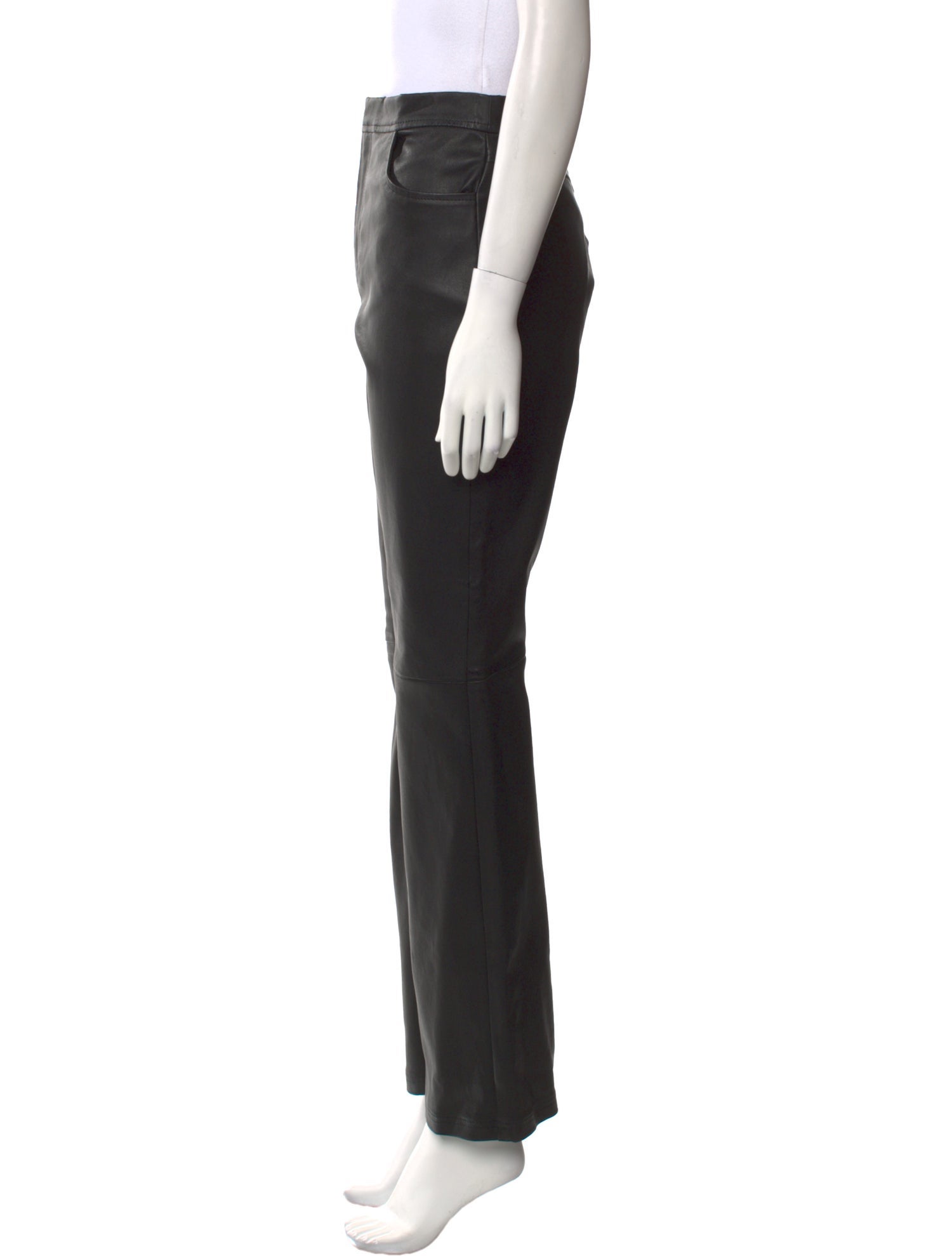 Alberta Ferretti Leather Wide Leg Pants