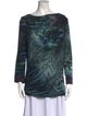 Alberta Ferretti Tie-Dye Print Bateau Neckline Tunic