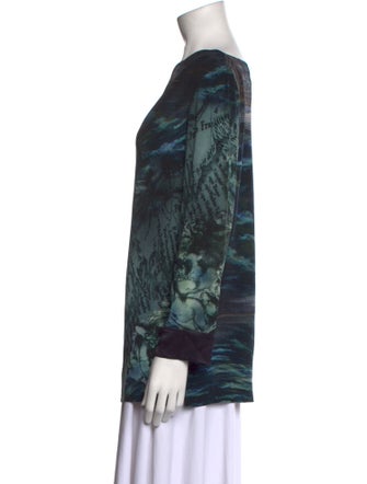 Alberta Ferretti Tie-Dye Print Bateau Neckline Tunic