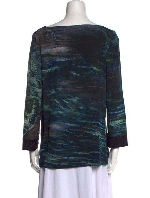 Alberta Ferretti Tie-Dye Print Bateau Neckline Tunic