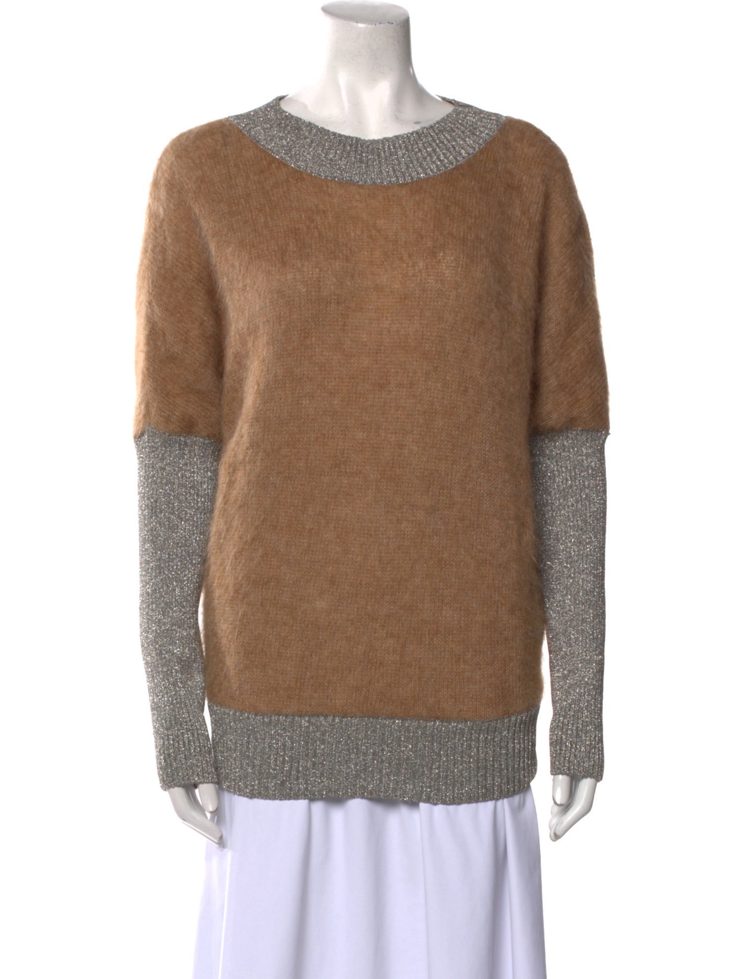 Alberta Ferretti Mohair Colorblock Pattern Sweater