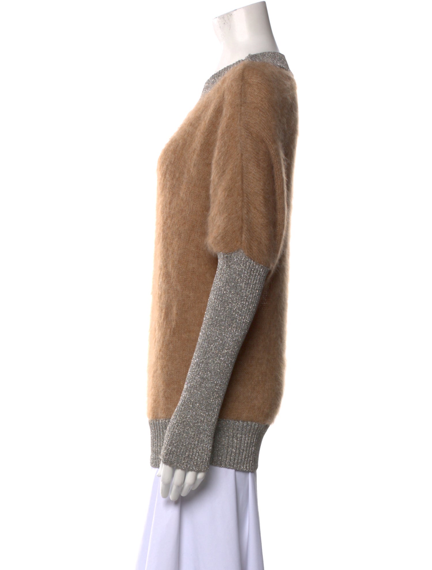 Alberta Ferretti Mohair Colorblock Pattern Sweater