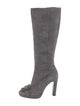 Alberta Ferretti Suede Crystal Embellishments Boots
