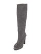 Alberta Ferretti Suede Crystal Embellishments Boots