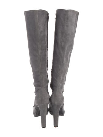 Alberta Ferretti Suede Crystal Embellishments Boots