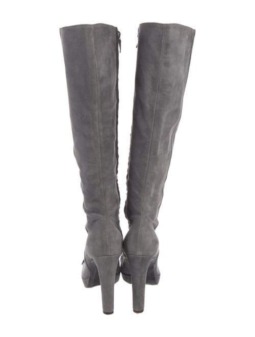 Alberta Ferretti Suede Crystal Embellishments Boots