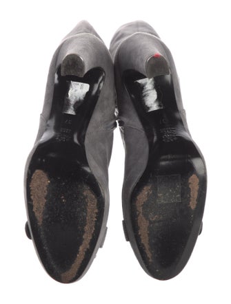 Alberta Ferretti Suede Crystal Embellishments Boots