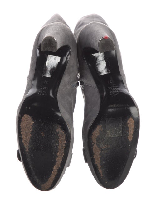 Alberta Ferretti Suede Crystal Embellishments Boots