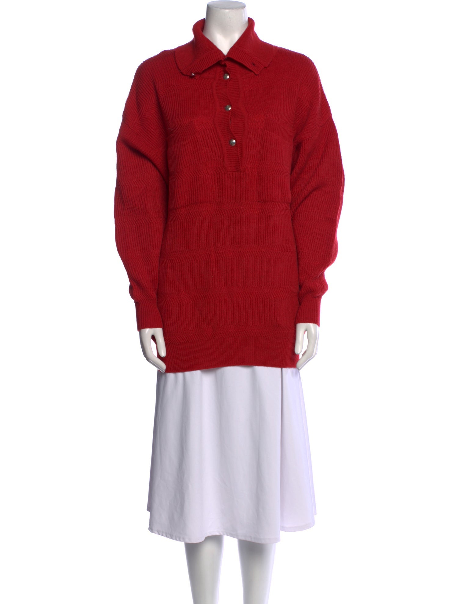 Alberta Ferretti Merino Wool Mock Neck Sweater