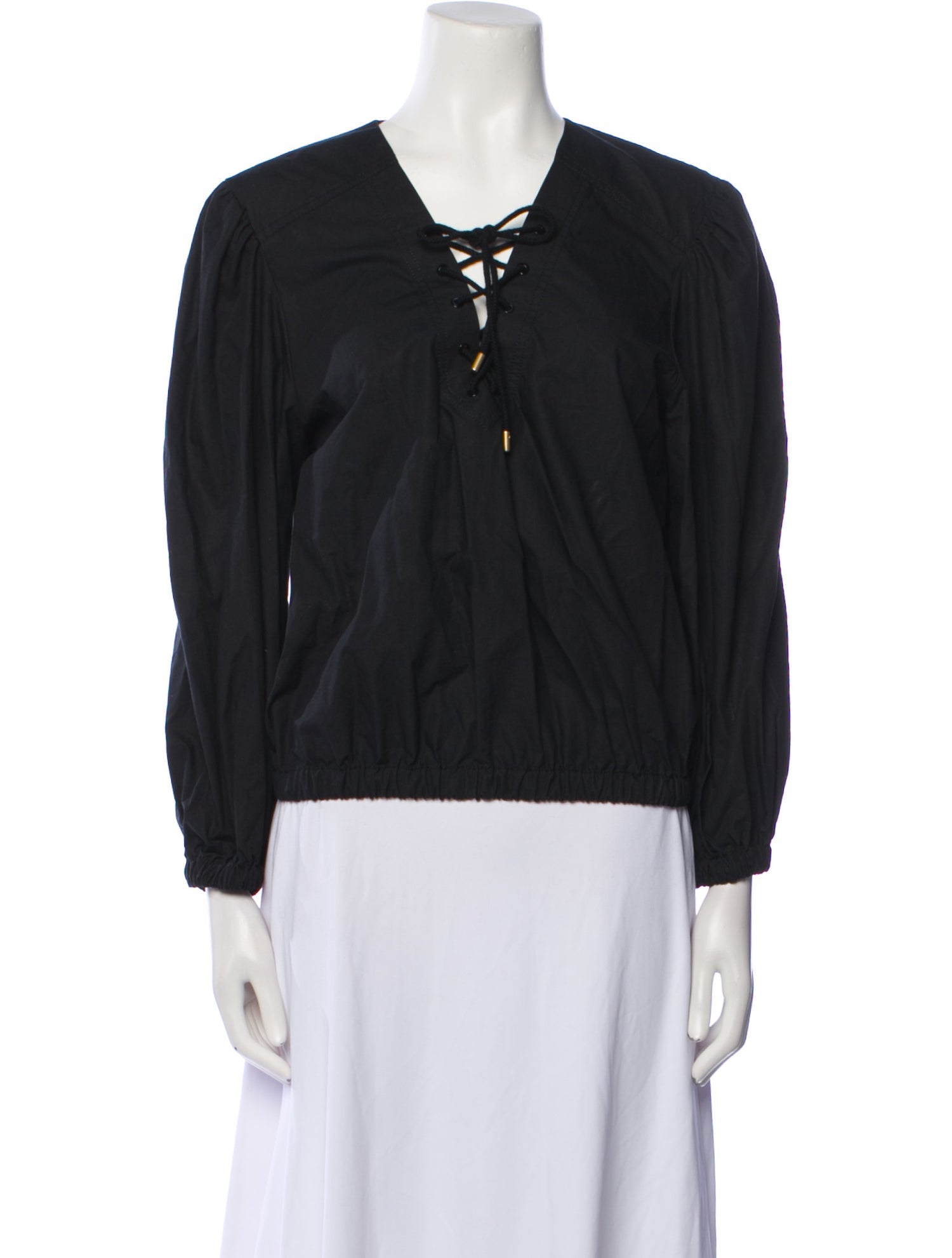 Alberta Ferretti V-Neck Long Sleeve Top