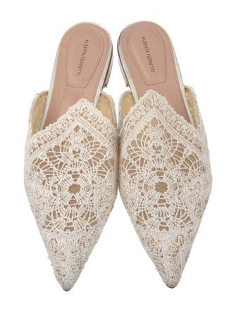 Alberta Ferretti Lace Pattern Lace Trim Embellishment Mules