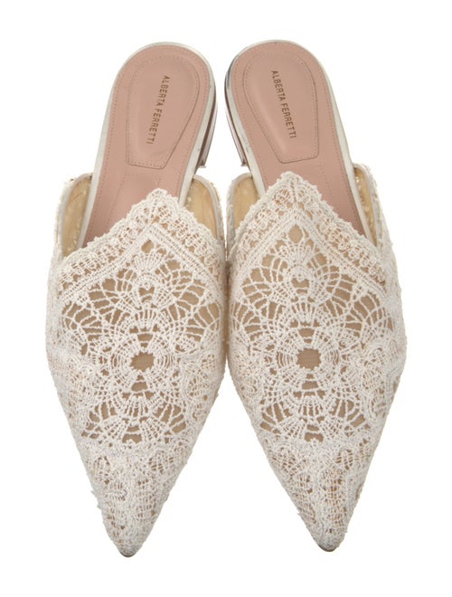 Alberta Ferretti Lace Pattern Lace Trim Embellishment Mules