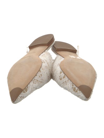 Alberta Ferretti Lace Pattern Lace Trim Embellishment Mules