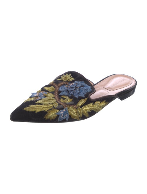 Alberta Ferretti Velvet Floral Print Mules