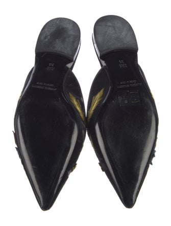 Alberta Ferretti Velvet Floral Print Mules