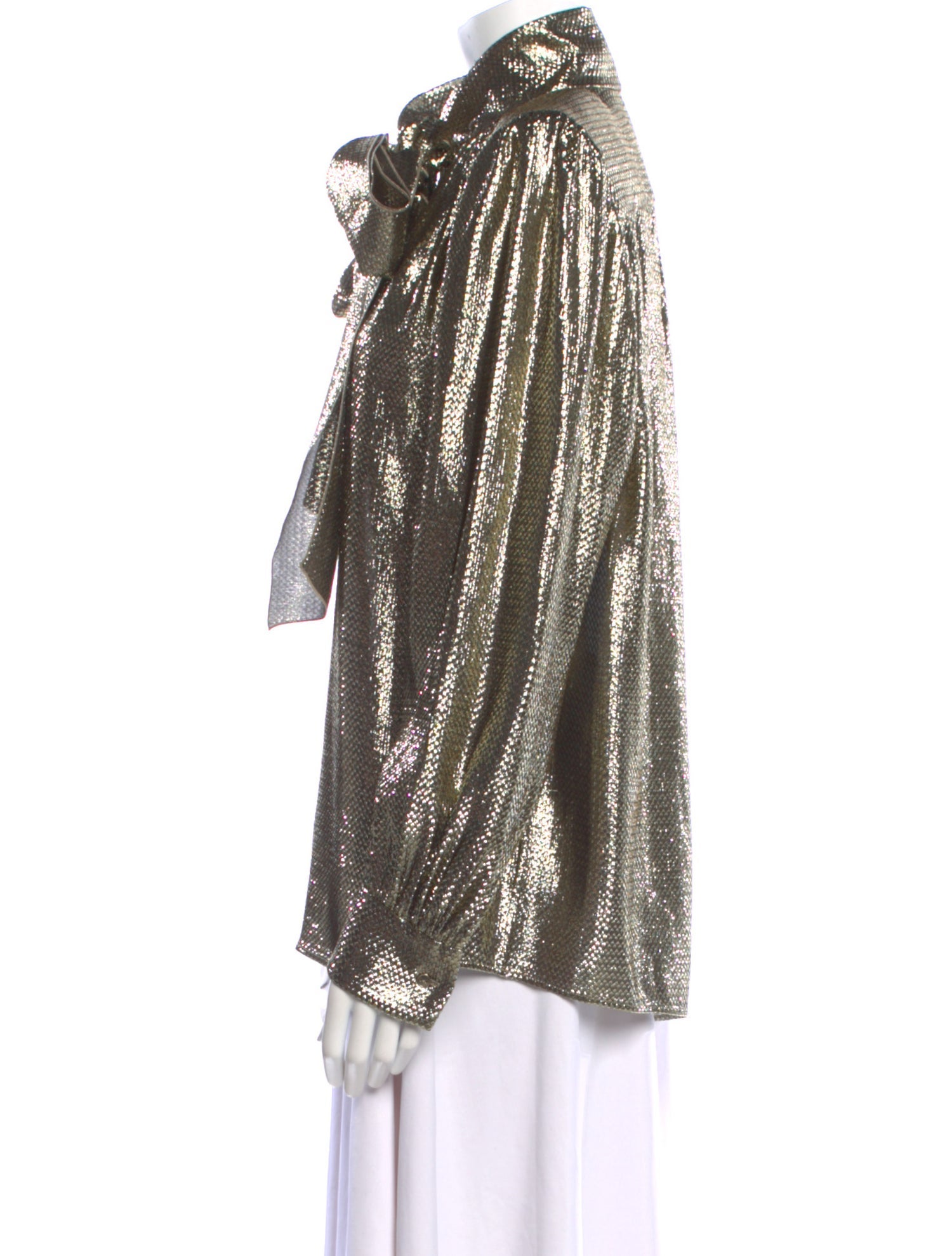 Alberta Ferretti Silk Printed Button-Up Top