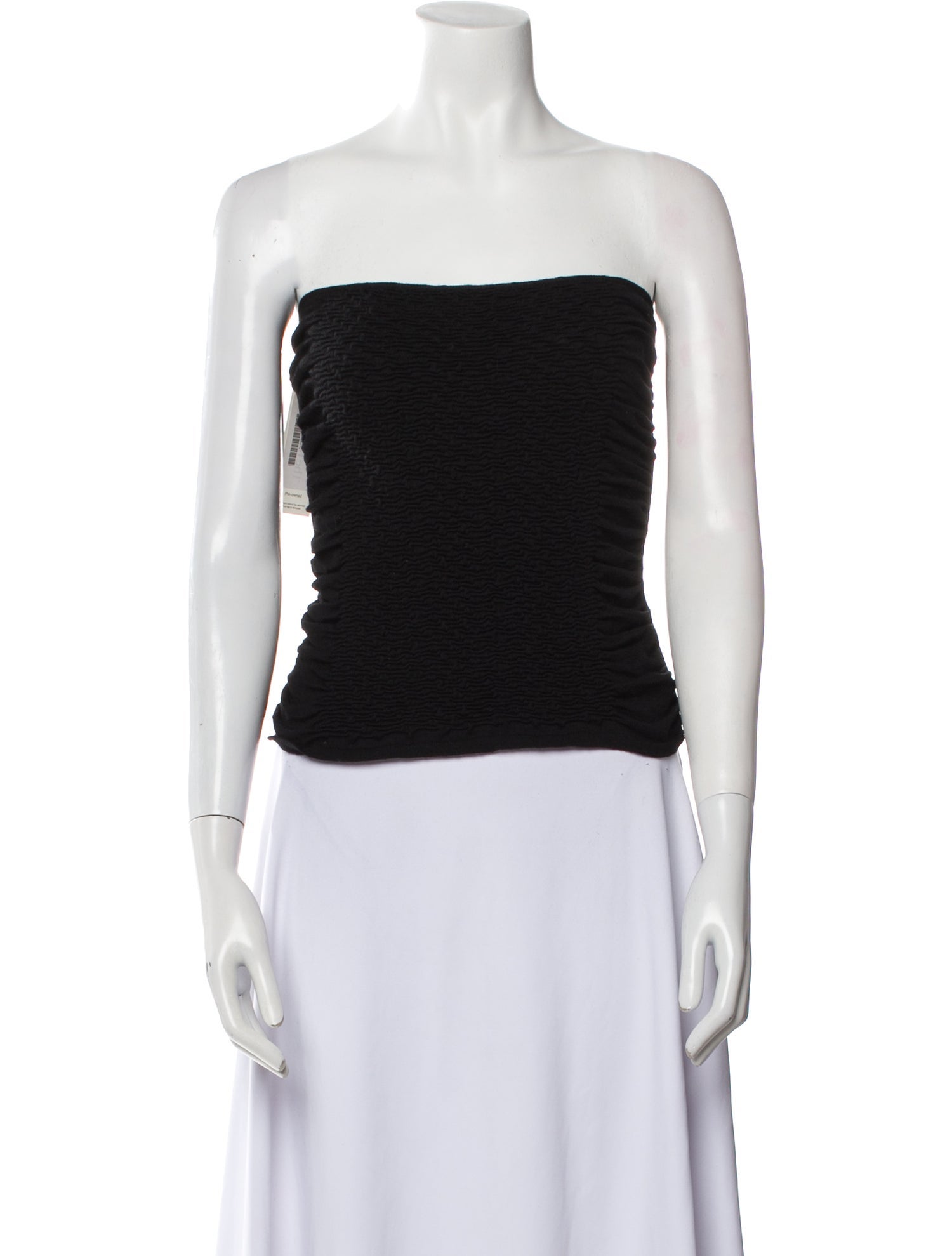 Alberta Ferretti Virgin Wool Strapless Crop Top