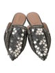 Alberta Ferretti Satin Sequin Embellishments Mules
