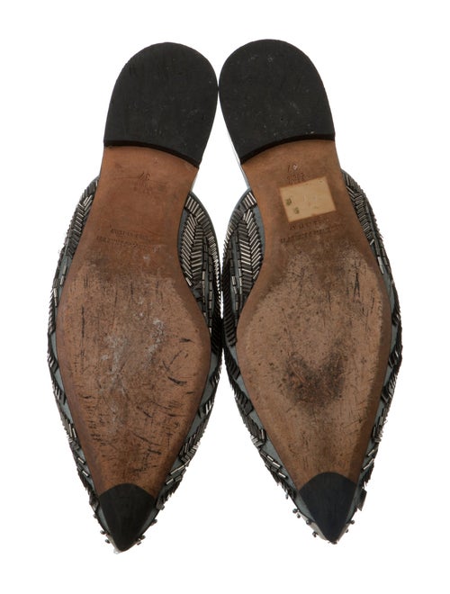 Alberta Ferretti Satin Sequin Embellishments Mules