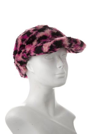 Alberta Ferretti Pattern Print Faux Fur Hat