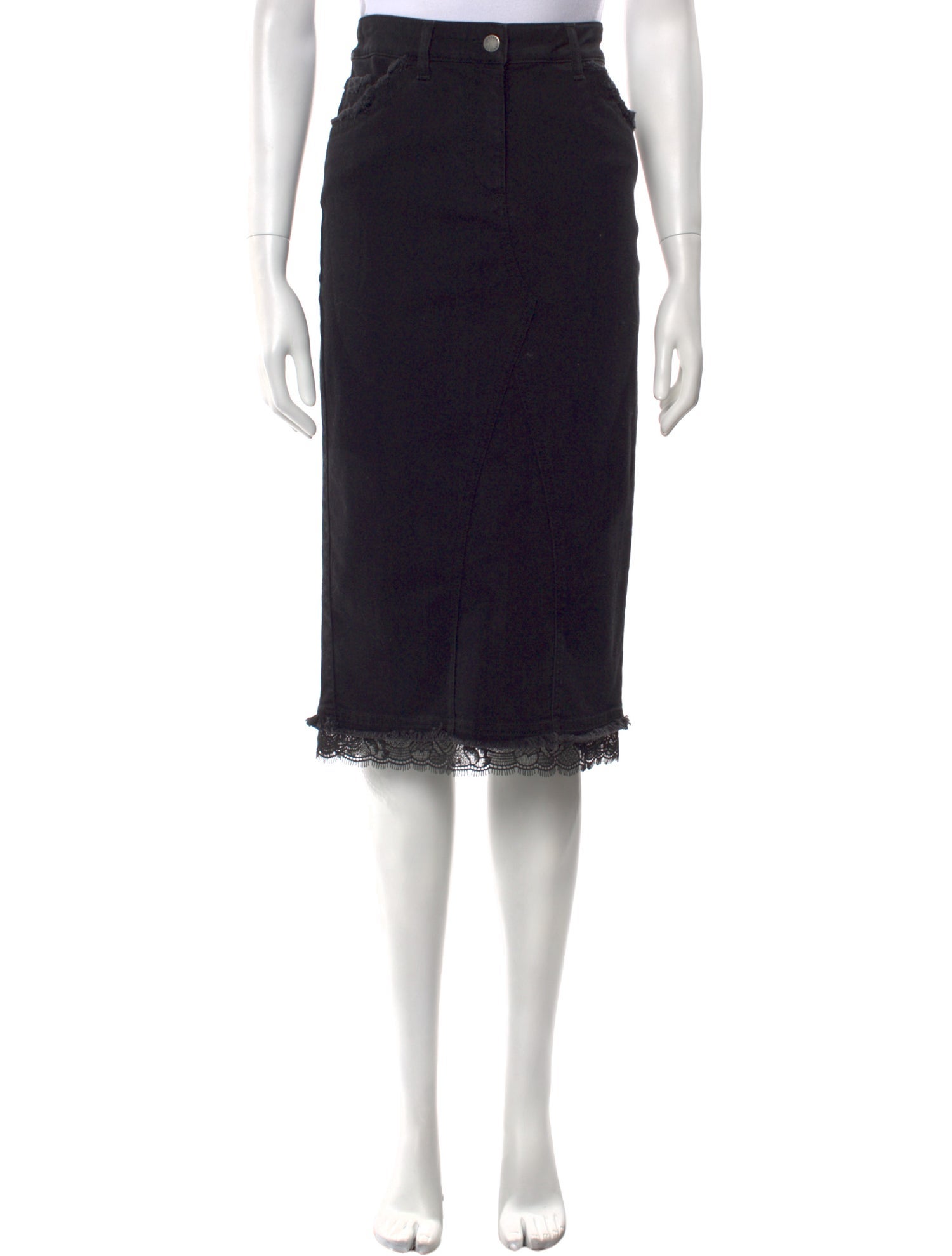 Alberta Ferretti Distressed Accents Knee-Length Skirt